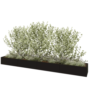 Stalen plantenbak XXL - Rechthoek - 480 x 60 x 40 cm - RAL9005 mat (zwart) - Zonder bodemplaat