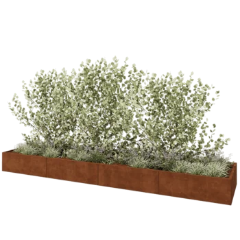 Cortenstaal plantenbak XXL - Rechthoek - 480 x 100 x 40 cm - Met bodemplaat