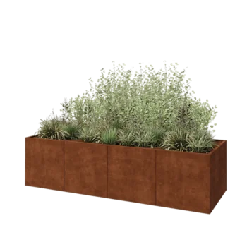 Cortenstaal plantenbak XXL - Rechthoek - 320 x 100 x 80 cm - Met bodemplaat