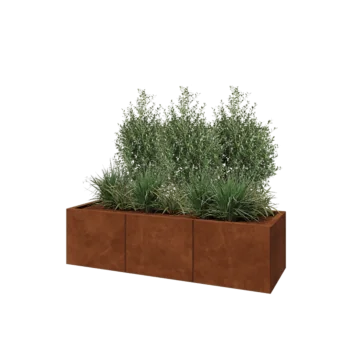Cortenstaal plantenbak XXL - Rechthoek - 150 x 50 x 40 cm - Met bodemplaat