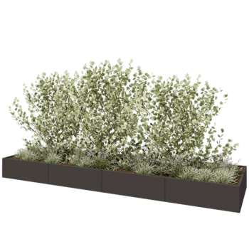 Stalen plantenbak XXL - Rechthoek - 480 x 120 x 40 cm - RAL7016 mat (antraciet grijs) - Met bodemplaat