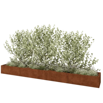 Cortenstaal plantenbak XXL - Rechthoek - 480 x 60 x 40 cm - Met bodemplaat
