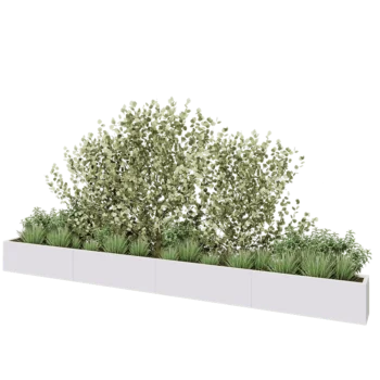 Stalen plantenbak XXL - Rechthoek - 480 x 30 x 40 cm - RAL9010 mat (wit) - Zonder bodemplaat