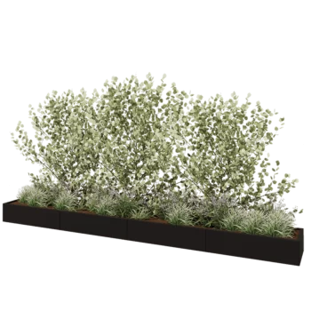 Stalen plantenbak XXL - Rechthoek - 480 x 50 x 30 cm - RAL9005 mat (zwart) - Met bodemplaat