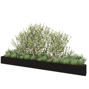 Stalen plantenbak XXL - Rechthoek - 480 x 30 x 40 cm - RAL9005 mat (zwart) - Zonder bodemplaat