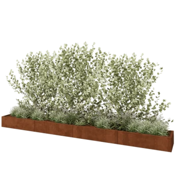 Cortenstaal plantenbak XXL - Rechthoek - 480 x 50 x 30 cm - Met bodemplaat