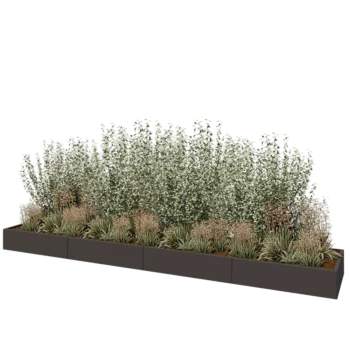 Stalen plantenbak XXL - Rechthoek - 480 x 80 x 30 cm - RAL7016 mat (antraciet grijs) - Met bodemplaat