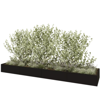 Stalen plantenbak XXL - Rechthoek - 480 x 100 x 40 cm - RAL9005 mat (zwart) - Zonder bodemplaat