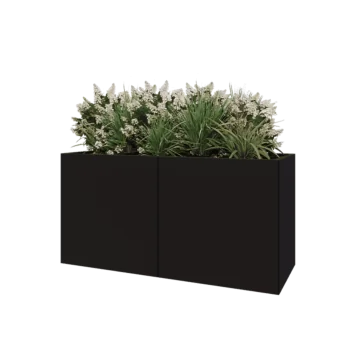 Stalen plantenbak XXL - Rechthoek - 160 x 60 x 80 cm - RAL9005 mat (zwart) - Zonder bodemplaat