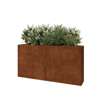 Cortenstaal plantenbak XXL - Rechthoek - 160 x 30 x 80 cm - Met bodemplaat