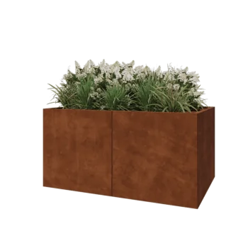 Cortenstaal plantenbak XXL - Rechthoek - 160 x 100 x 80 cm - Met bodemplaat