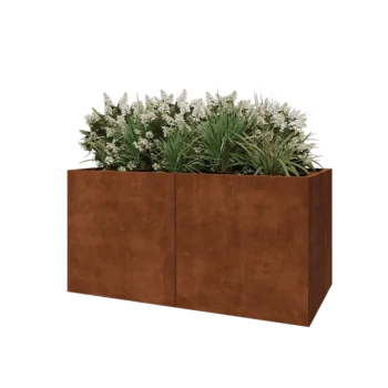 Cortenstaal plantenbak XXL - Rechthoek - 160 x 80 x 80 cm - Met bodemplaat