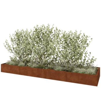 Cortenstaal plantenbak XXL - Rechthoek - 480 x 120 x 40 cm - Met bodemplaat