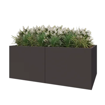 Stalen plantenbak XXL - Rechthoek - 200 x 80 x 80 cm - RAL7016 mat (antraciet grijs) - Met bodemplaat