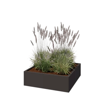 Stalen plantenbak - Vierkant - 100 x 100 x 30 cm - Andere RAL kleur - Zonder bodemplaat