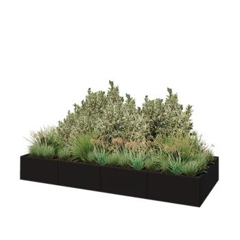 Stalen plantenbak XXL - Rechthoek - 320 x 120 x 40 cm - RAL9005 mat (zwart) - Zonder bodemplaat