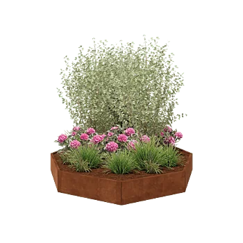 Cortenstaal plantenbak - Achthoek - 241,4 x 241,4 x 30 cm - Zonder bodemplaat