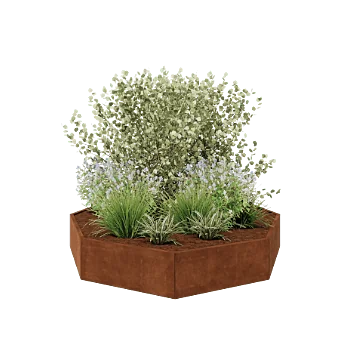 Cortenstaal plantenbak - Achthoek - 241,4 x 241,4 x 40 cm - Zonder bodemplaat