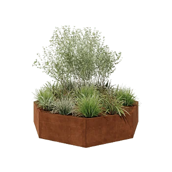 Cortenstaal plantenbak - Achthoek - 241,4 x 241,4 x 50 cm - Zonder bodemplaat