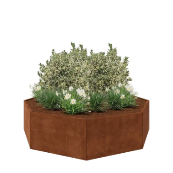 Cortenstaal plantenbak - Achthoek - 241,4 x 241,4 x 60 cm - Zonder bodemplaat