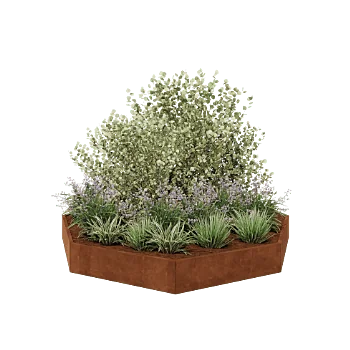 Cortenstaal plantenbak - Achthoek - 289,7 x 289,7 x 30 cm - Zonder bodemplaat