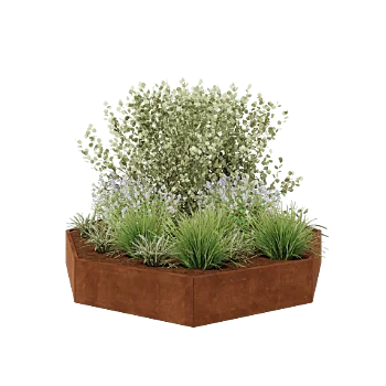 Cortenstaal plantenbak - Achthoek - 289,7 x 289,7 x 40 cm - Zonder bodemplaat