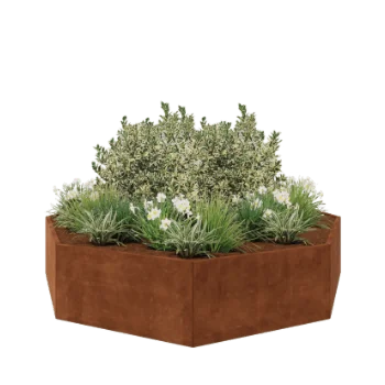 Cortenstaal plantenbak - Achthoek - 289,7 x 289,7 x 60 cm - Zonder bodemplaat