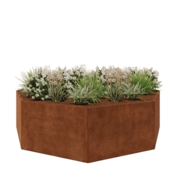 Cortenstaal plantenbak - Achthoek - 289,7 x 289,7 x 80 cm - Zonder bodemplaat