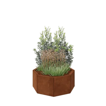 Cortenstaal plantenbak - Achthoek - 72,4 x 72,4 x 30 cm - Zonder bodemplaat