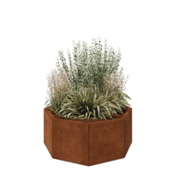Cortenstaal plantenbak - Achthoek - 96,6 x 96,6 x 40 cm - Zonder bodemplaat