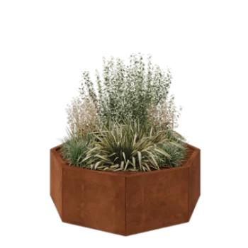 Cortenstaal plantenbak - Achthoek - 120,7 x 120,7 x 40 cm - Zonder bodemplaat