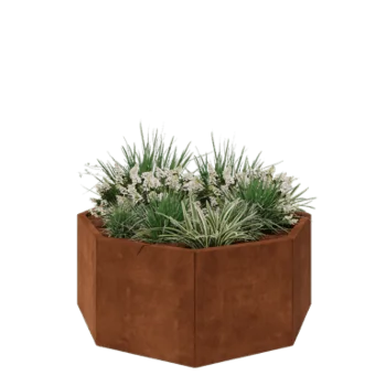Cortenstaal plantenbak - Achthoek - 120,7 x 120,7 x 50 cm - Zonder bodemplaat