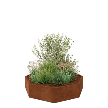 Cortenstaal plantenbak - Achthoek - 144,9 x 144,9 x 30 cm - Zonder bodemplaat