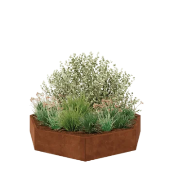 Cortenstaal plantenbak - Achthoek - 193,1 x 193,1 x 30 cm - Zonder bodemplaat