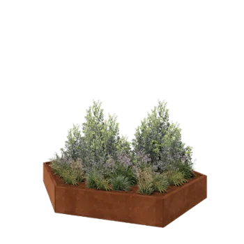 Cortenstaal plantenbak - Zeshoek - 239,3 x 207,8 x 30 cm - Zonder bodemplaat