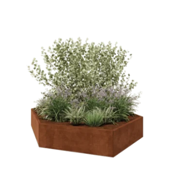 Cortenstaal plantenbak - Zeshoek - 239,3 x 207,8 x 40 cm - Zonder bodemplaat