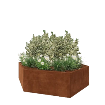 Cortenstaal plantenbak - Zeshoek - 239,3 x 207,8 x 60 cm - Zonder bodemplaat