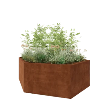 Cortenstaal plantenbak - Zeshoek - 239,3 x 207,8 x 80 cm - Zonder bodemplaat