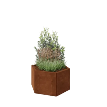 Cortenstaal plantenbak - Zeshoek - 79,3 x 69,3 x 40 cm - Zonder bodemplaat