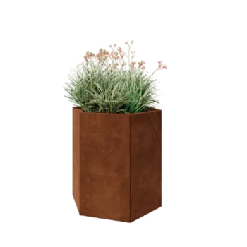 Cortenstaal plantenbak - Zeshoek - 79,3 x 69,3 x 80 cm - Zonder bodemplaat