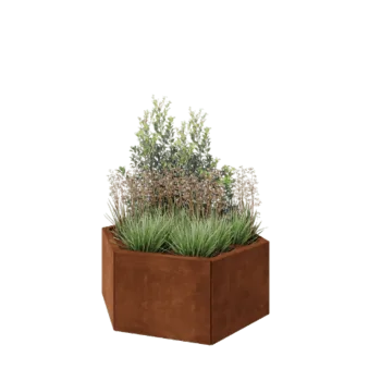 Cortenstaal plantenbak - Zeshoek - 99,3 x 86,6 x 40 cm - Zonder bodemplaat