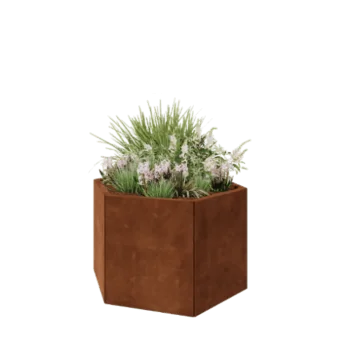 Cortenstaal plantenbak - Zeshoek - 99,3 x 86,6 x 60 cm - Zonder bodemplaat