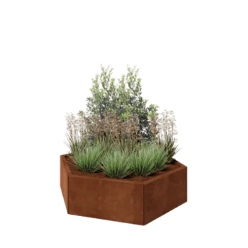 Cortenstaal plantenbak - Zeshoek - 119,3 x 103,9 x 30 cm - Zonder bodemplaat