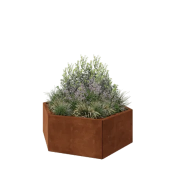 Cortenstaal plantenbak - Zeshoek - 119,3 x 103,9 x 40 cm - Zonder bodemplaat