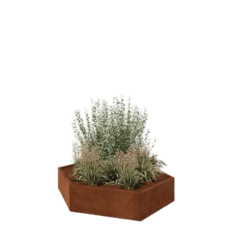 Cortenstaal plantenbak - Zeshoek - 159,3 x 138,6 x 30 cm - Zonder bodemplaat