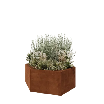 Cortenstaal plantenbak - Zeshoek - 159,3 x 138,6 x 60 cm - Zonder bodemplaat