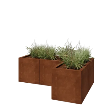 Cortenstaal plantenbak - L-vorm - 120 x 80 x 40 cm - Zonder bodemplaat