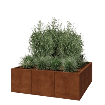 Cortenstaal plantenbak XXL - Vierkant - 150 x 150 x 50 cm - Zonder bodemplaat