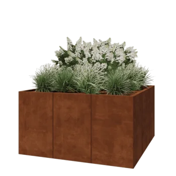 Cortenstaal plantenbak XXL - Vierkant - 150 x 150 x 80 cm - Zonder bodemplaat