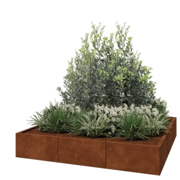Cortenstaal plantenbak XXL - Vierkant - 180 x 180 x 30 cm - Zonder bodemplaat